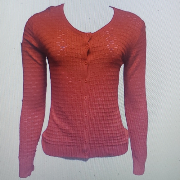 Miss SaSa Lightweight Cardigian New Tomato Orange - Picture 1 of 1